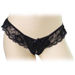 Lovelife: Crotchless Lace Boyshort - M/L Sex Toy Lovelife: Crotchless Lace Boyshort - M/L Sex Toy