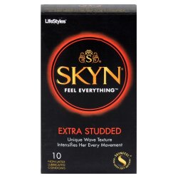 Lifestyles Skyn Extra Studded - 10 Pack Sex Toy Lifestyles Skyn Extra Studded - 10 Pack Sex Toy