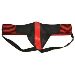 Rouge Jock With Stripes - Red and Black - Large Sex Toy Rouge Jock With Stripes - Red and Black - Large Sex Toy