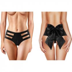 Ouch! Sexy Bow Vibrating Panty with Remote Control Bullet - Black Sex Toy Ouch! Sexy Bow Vibrating Panty with Remote Control Bullet - Black Sex Toy