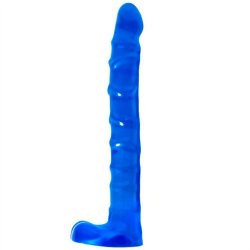 Raging Hard-Ons Slimline - Cobalt Blue Jellie Ballsy 9" Sex Toy Raging Hard-Ons Slimline - Cobalt Blue Jellie Ballsy 9" Sex Toy