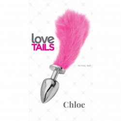 Love Tails: Chloe Silver Plug with Short Pink Tail - Small Sex Toy Love Tails: Chloe Silver Plug with Short Pink Tail - Small Sex Toy