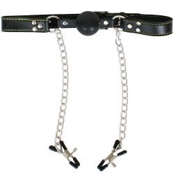 Fetish Fantasy Extreme Deluxe Ball Gag & Nipple Clamps Sex Toy Fetish Fantasy Extreme Deluxe Ball Gag & Nipple Clamps Sex Toy