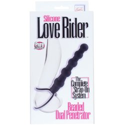 Silicone Love Rider: Beaded Dual Penetrator - Black Sex Toy Silicone Love Rider: Beaded Dual Penetrator - Black Sex Toy