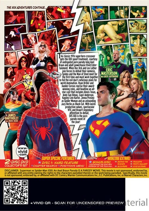 Back cover of Superman Vs. Spider-Man: An Axel Braun Parody