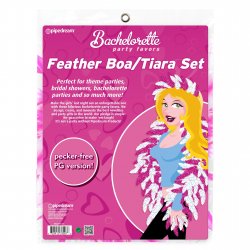 Bachelorette Party Favors Pink and White Feather Tiara and Boa Set Sex Toy Bachelorette Party Favors Pink and White Feather Tiara and Boa Set Sex Toy