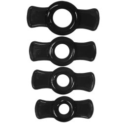 TitanMen Cock Ring Set - Black Sex Toy TitanMen Cock Ring Set - Black Sex Toy