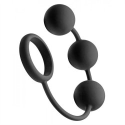 Tom Of Finland Silicone Cock Ring With 3 Weighted Balls - Black - 12" Sex Toy Tom Of Finland Silicone Cock Ring With 3 Weighted Balls - Black - 12" Sex Toy