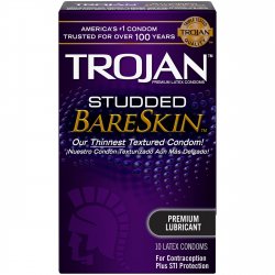 Trojan Studded Bareskin - 10 Pack Sex Toy Trojan Studded Bareskin - 10 Pack Sex Toy