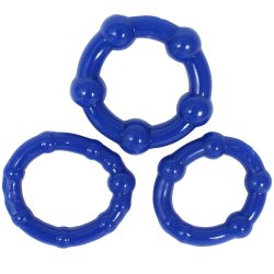 Stay Hard: Beaded Cock Rings - Blue - 3 Pack Sex Toy Stay Hard: Beaded Cock Rings - Blue - 3 Pack Sex Toy
