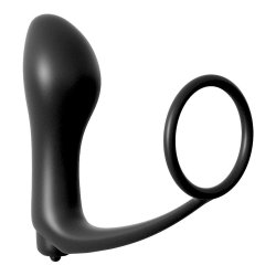 Anal Fantasy Ass-Gasm Cockring Vibrating Plug - Black Sex Toy Anal Fantasy Ass-Gasm Cockring Vibrating Plug - Black Sex Toy