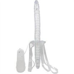 Double Fuk Vibrating Dong - Clear Sex Toy Double Fuk Vibrating Dong - Clear Sex Toy