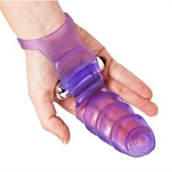 Double Finger Banger Vibrating G-Spot Glove - Purple Sex Toy Double Finger Banger Vibrating G-Spot Glove - Purple Sex Toy